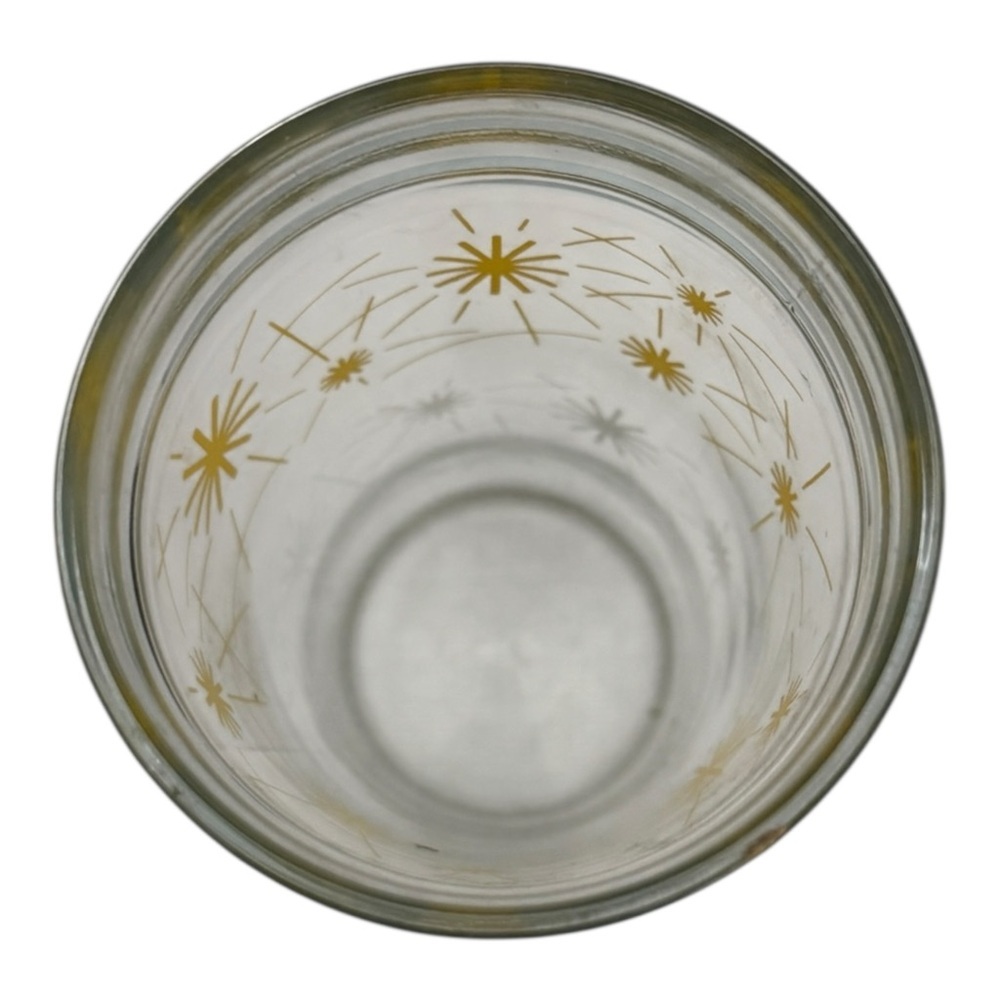 MCM 50s Vintage Atomic White And Yellow Starburst Glass - Picture 3 of 9
